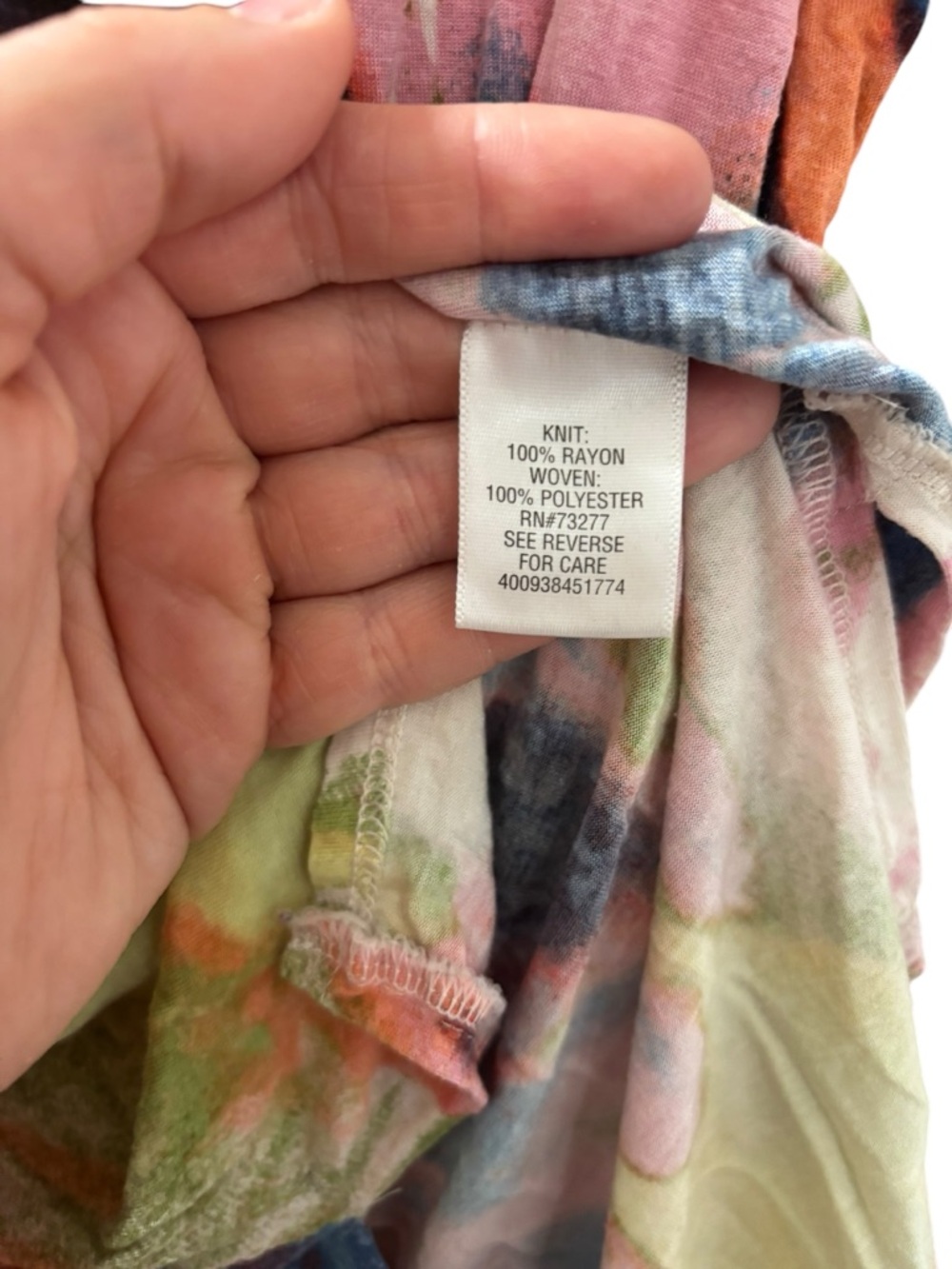 Simply Vera Vera Wang Colorful Abstract Print Sleeveless V-neck Tank Size XS - Picture 5 of 6